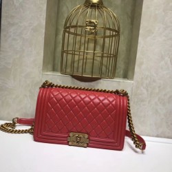 Replica Medium Boy Flap Handbag A67086 Red Boyish Chain Replica Medium Boy Flap Handbag A67086 Red Boyish Chain