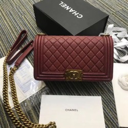 Replica Boy Embossed Calfskin Flap Bag A67086 Claret