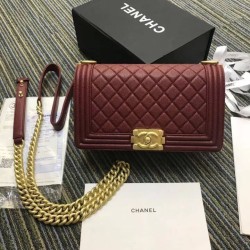 Fake Boy Embossed Calfskin Flap Bag A67086 Claret Replica