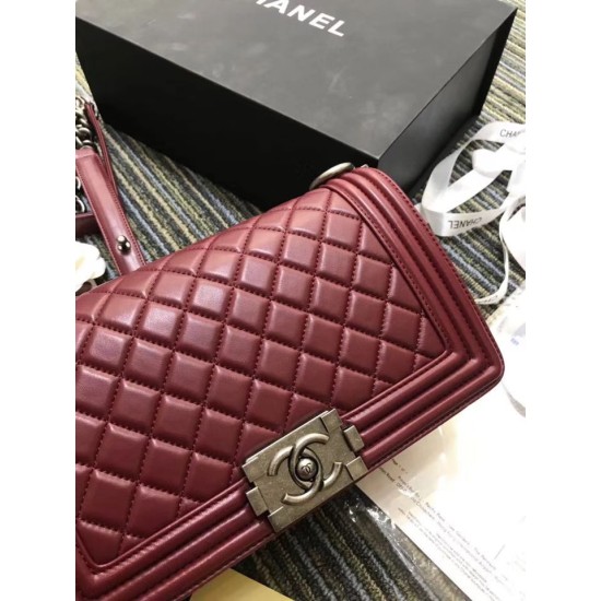 Fake Boy Classic Chevron Flap Bag A67086 Black Steel Hardware Replica