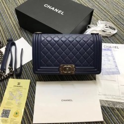 Replica Boy Classic Flap Bag A67086 Royal Blue Bronze Hardware