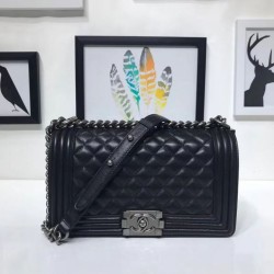 Fake Boy Classic Flap Bag A67086 Black Silver Hardware Replica