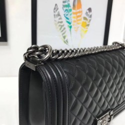 Replica Boy Classic Flap Bag A67086 Black Silver Hardware Fake Boy Classic Flap Bag A67086 Black Silver Hardware Replica