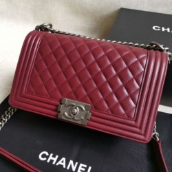 Replica Boy Classic Flap Bag A67086 Burgundy Lambskin Leather