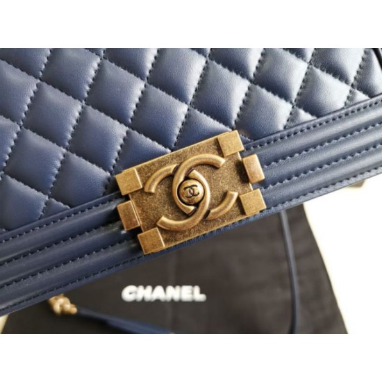 Replica Boy Classic Flap Bag A67086 Blue Lambskin Leather