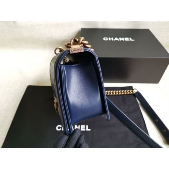 Replica Boy Classic Flap Bag A67086 Blue Lambskin Leather