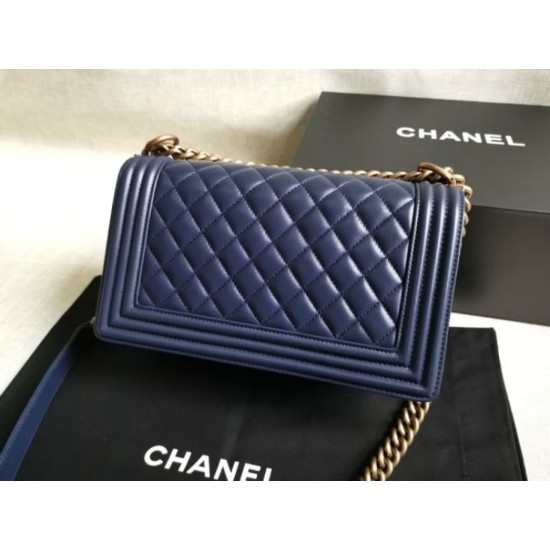 Replica Boy Classic Flap Bag A67086 Blue Lambskin Leather