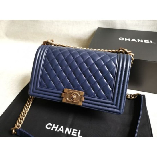 Replica Boy Classic Flap Bag A67086 Blue Lambskin Leather