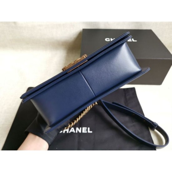 Replica Boy Classic Flap Bag A67086 Blue Lambskin Leather