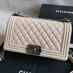 Fake Boy Classic Chevron Flap Bag A67086 Beige Replica