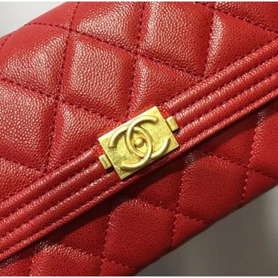 Replica Boy A80286 Caviar Leather Long Wallet Red