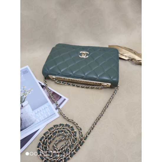 Fake Classic Lambskin Woc Bag A80972 Dark Green Replica