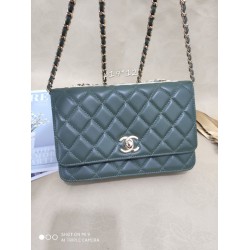 Fake Classic Lambskin Woc Bag A80972 Dark Green Replica
