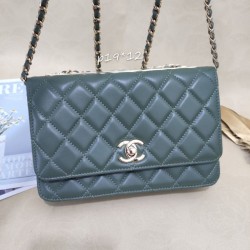 Fake Classic Lambskin Woc Bag A80972 Dark Green Replica
