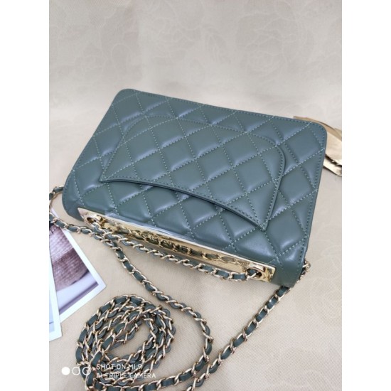 Fake Classic Lambskin Woc Bag A80972 Dark Green Replica