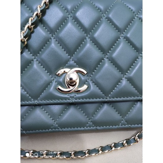 Fake Classic Lambskin Woc Bag A80972 Dark Green Replica