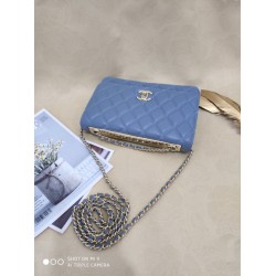 Fake Classic Lambskin Woc Bag A80972 Blue Replica