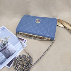 Fake Classic Lambskin Woc Bag A80972 Blue Replica