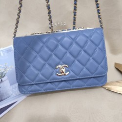 Fake Classic Lambskin Woc Bag A80972 Blue Replica