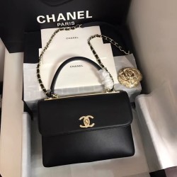 Fake Trendy CC Bag Black A92236 Gold Hardware Replica
