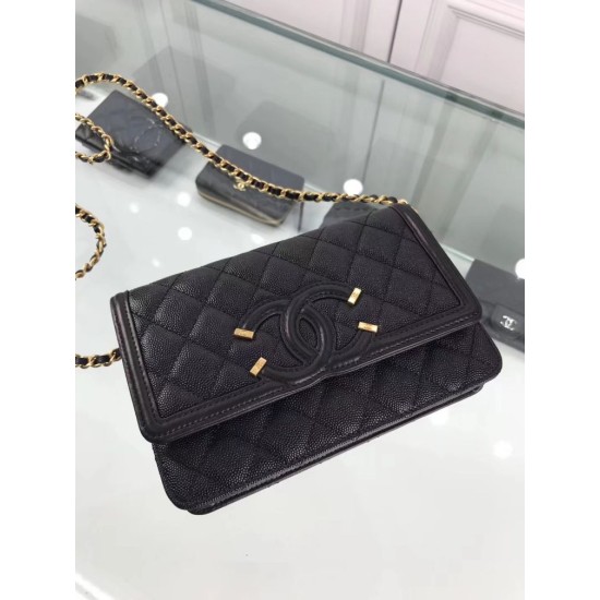 Replica CC Filigree Wallet On Chain Black