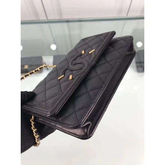 Replica CC Filigree Wallet On Chain Black