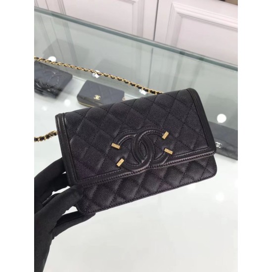 Replica CC Filigree Wallet On Chain Black