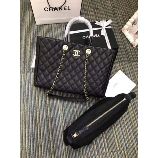 Fake Large Shopping Bag A93525 Black Replica