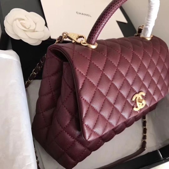 Replica Coco Top Handle Messenger Bag Caviar Leather A95168 Claret Fake Coco Top Handle Messenger Bag Caviar Leather A95168 Claret Replica