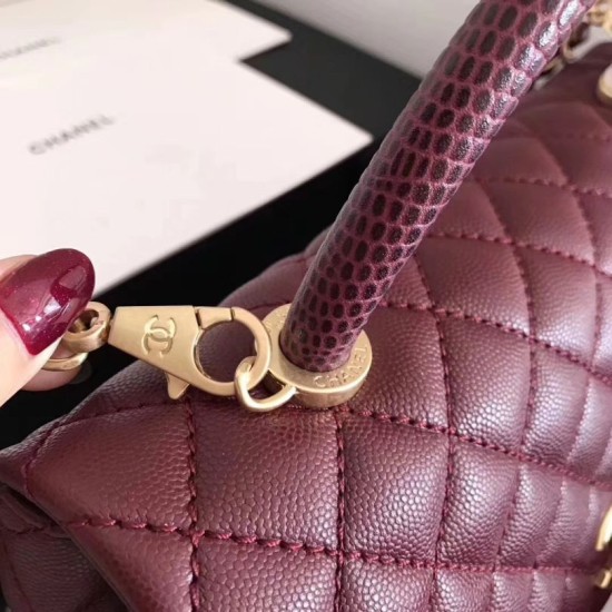 Replica Coco Top Handle Messenger Bag Caviar Leather A95168 Claret Fake Coco Top Handle Messenger Bag Caviar Leather A95168 Claret Replica