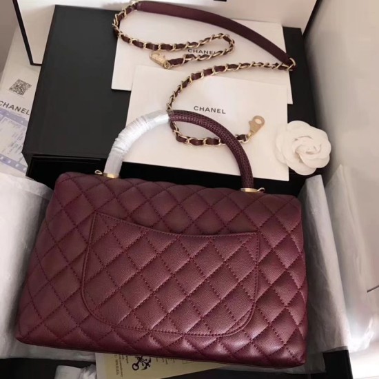 Replica Coco Top Handle Messenger Bag Caviar Leather A95168 Claret Fake Coco Top Handle Messenger Bag Caviar Leather A95168 Claret Replica