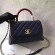 Fake Coco Top Handle Messenger Bag Caviar Leather A95168 Blue Replica Fake Coco Top Handle Messenger Bag Caviar Leather A95168 Blue Replica