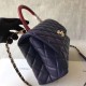 Fake Coco Top Handle Messenger Bag Caviar Leather A95168 Blue Replica Fake Coco Top Handle Messenger Bag Caviar Leather A95168 Blue Replica