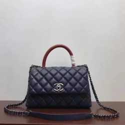 Replica Coco Top Handle Messenger Bag Caviar Leather A95168 Black