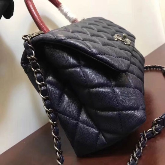 Replica Coco Top Handle Messenger Bag Caviar Leather A95168 Black Replica Coco Top Handle Messenger Bag Caviar Leather A95168 Black