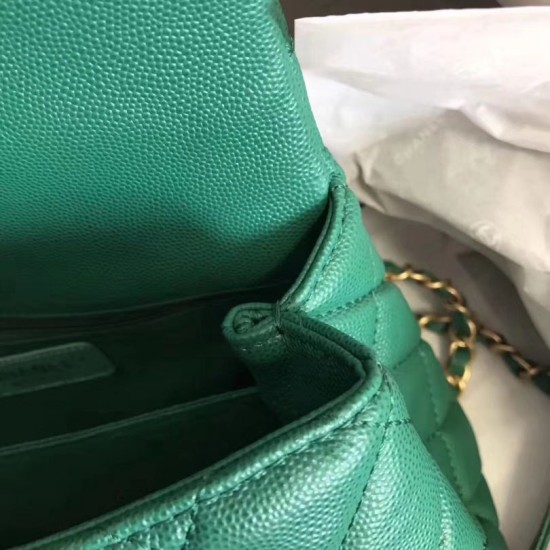 Replica Coco Top Handle Messenger Bag Caviar Leather A95168 Green Replica Coco Top Handle Messenger Bag Caviar Leather A95168 Green