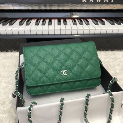 Replica Clacci Grained Calfskin Woc Bag A33814 Green