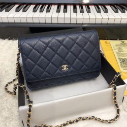 Replica Clacci Grained Calfskin Woc Bag A33814 Black