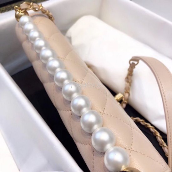Replica Short Pearl Handle Bag AS0585 Apricot