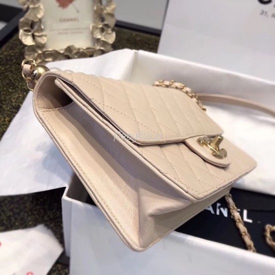 Replica Short Pearl Handle Bag AS0585 Apricot