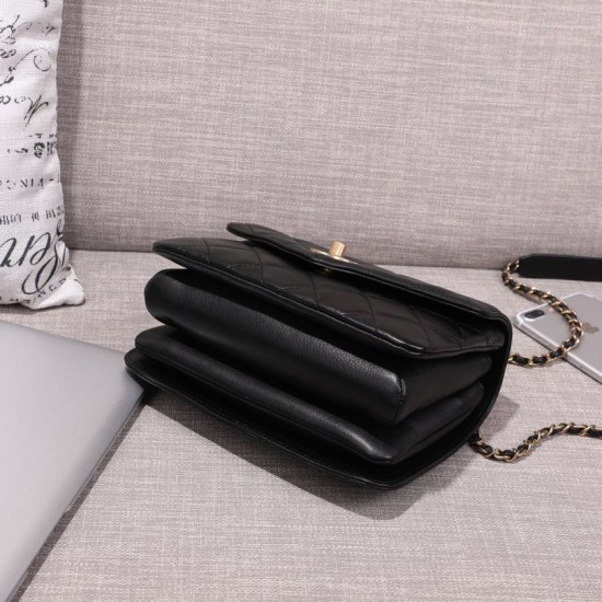 Replica Envelope Flap Bag With Top Handle AS0625 Black
