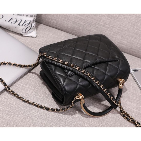Replica Envelope Flap Bag With Top Handle AS0625 Black