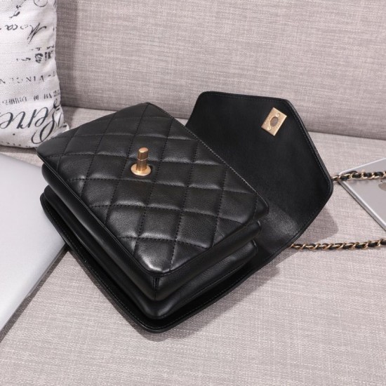 Replica Envelope Flap Bag With Top Handle AS0625 Black
