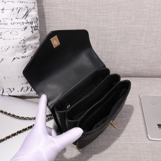 Replica Envelope Flap Bag With Top Handle AS0625 Black