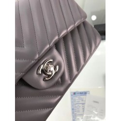 Fake Chevron Jumbo Flap Bag A01112 Gray Replica