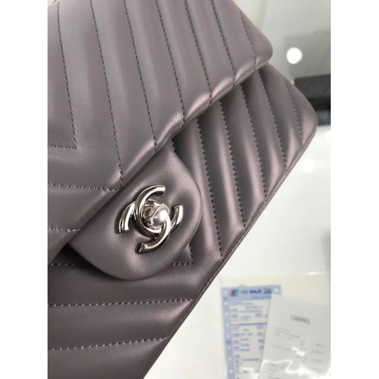 Fake Chevron Jumbo Flap Bag A01112 Gray Replica