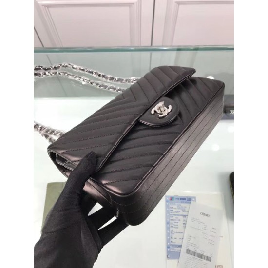 Replica Chevron Jumbo Flap Bag A01112 Black