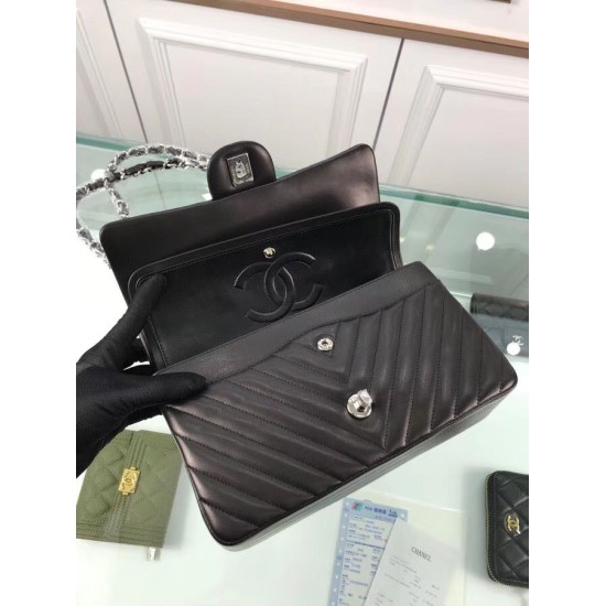 Replica Chevron Jumbo Flap Bag A01112 Black