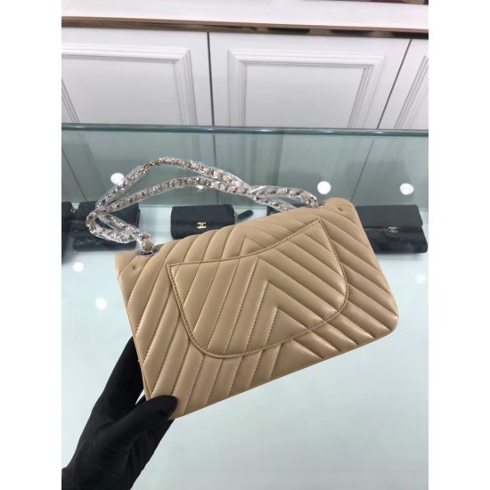 Replica Chevron Jumbo Flap Bag A01112 Apricot