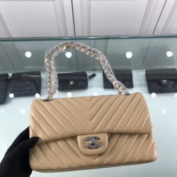 Replica Chevron Jumbo Flap Bag A01112 Apricot